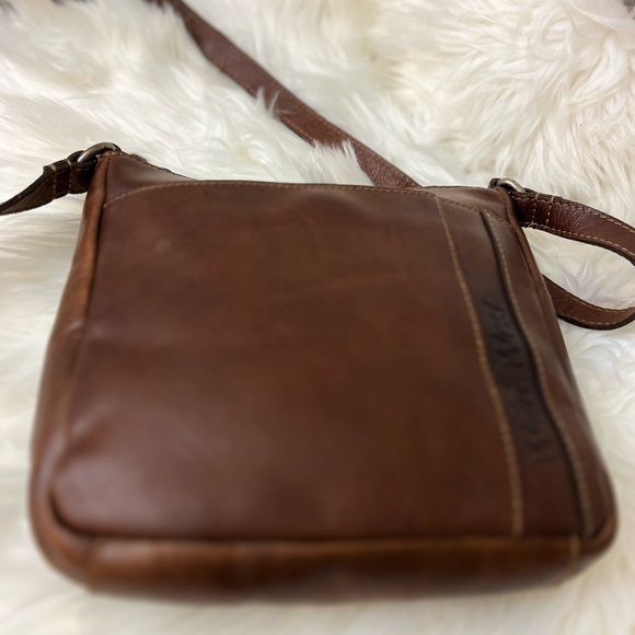 Wild West Classic Brown Leather Messenger Bag. Made in Losangeles - Picture 4 of 11